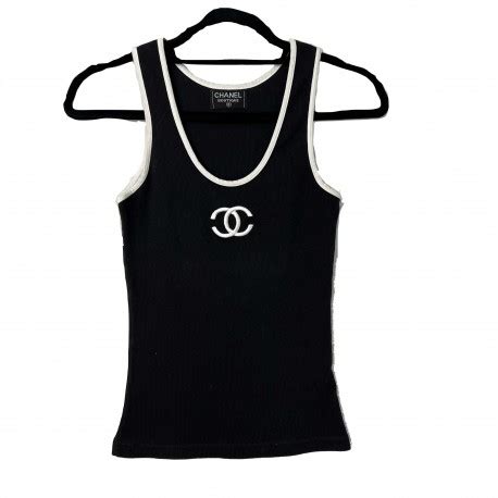 t shirt chanel noir femme|chanel tops.